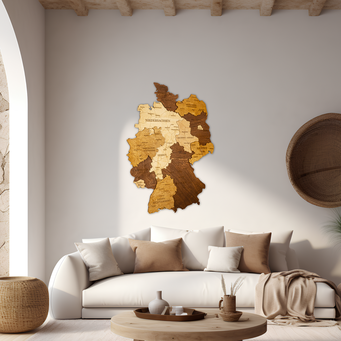 Germany 3D Wooden Map