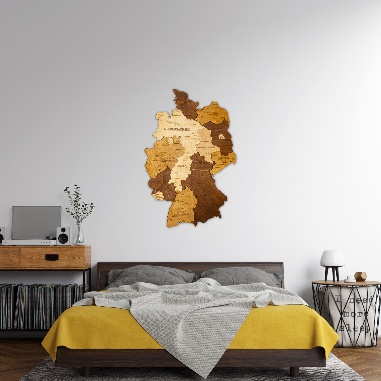 Germany 3D Wooden Map