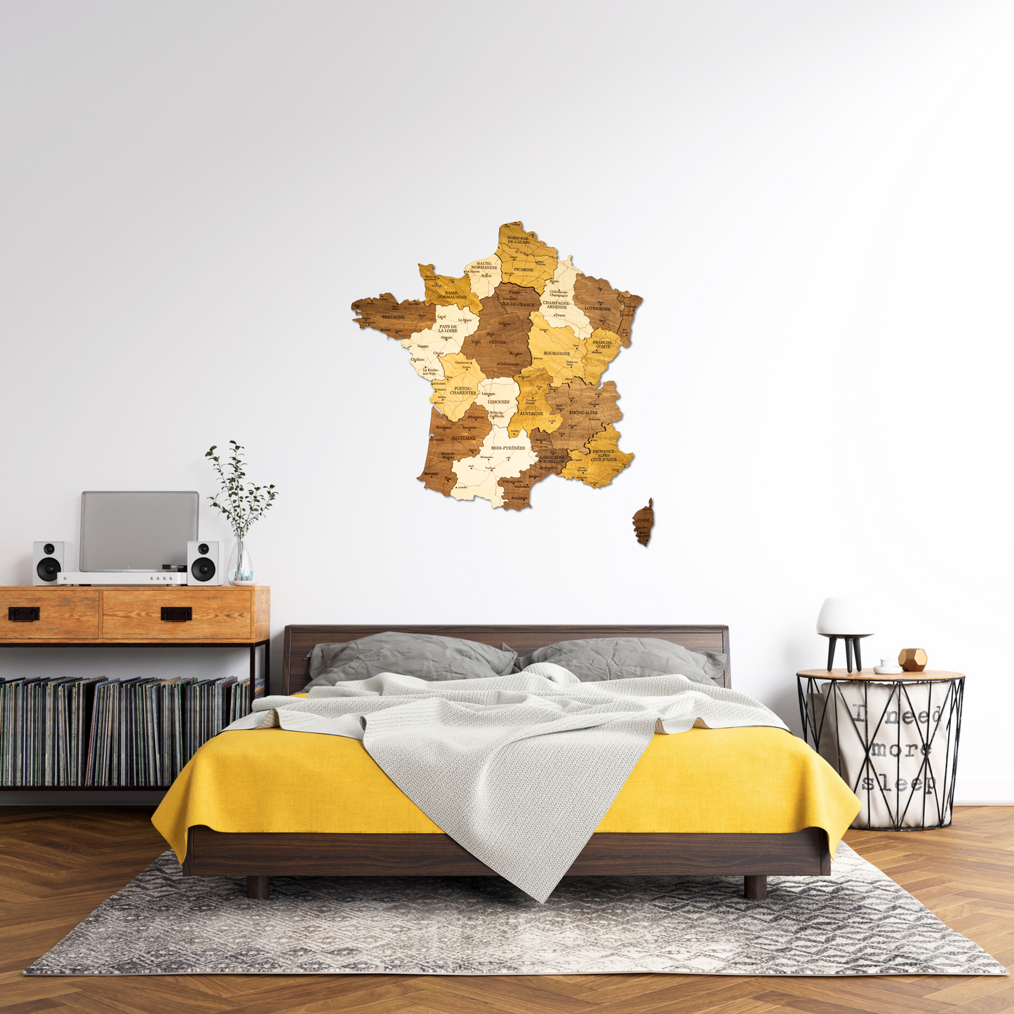 France 3D Wooden Map