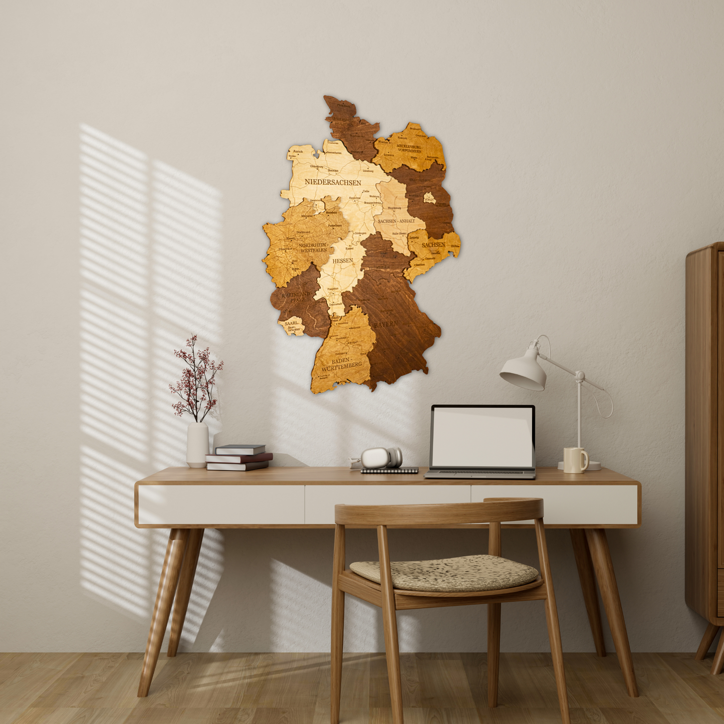 Germany 3D Wooden Map