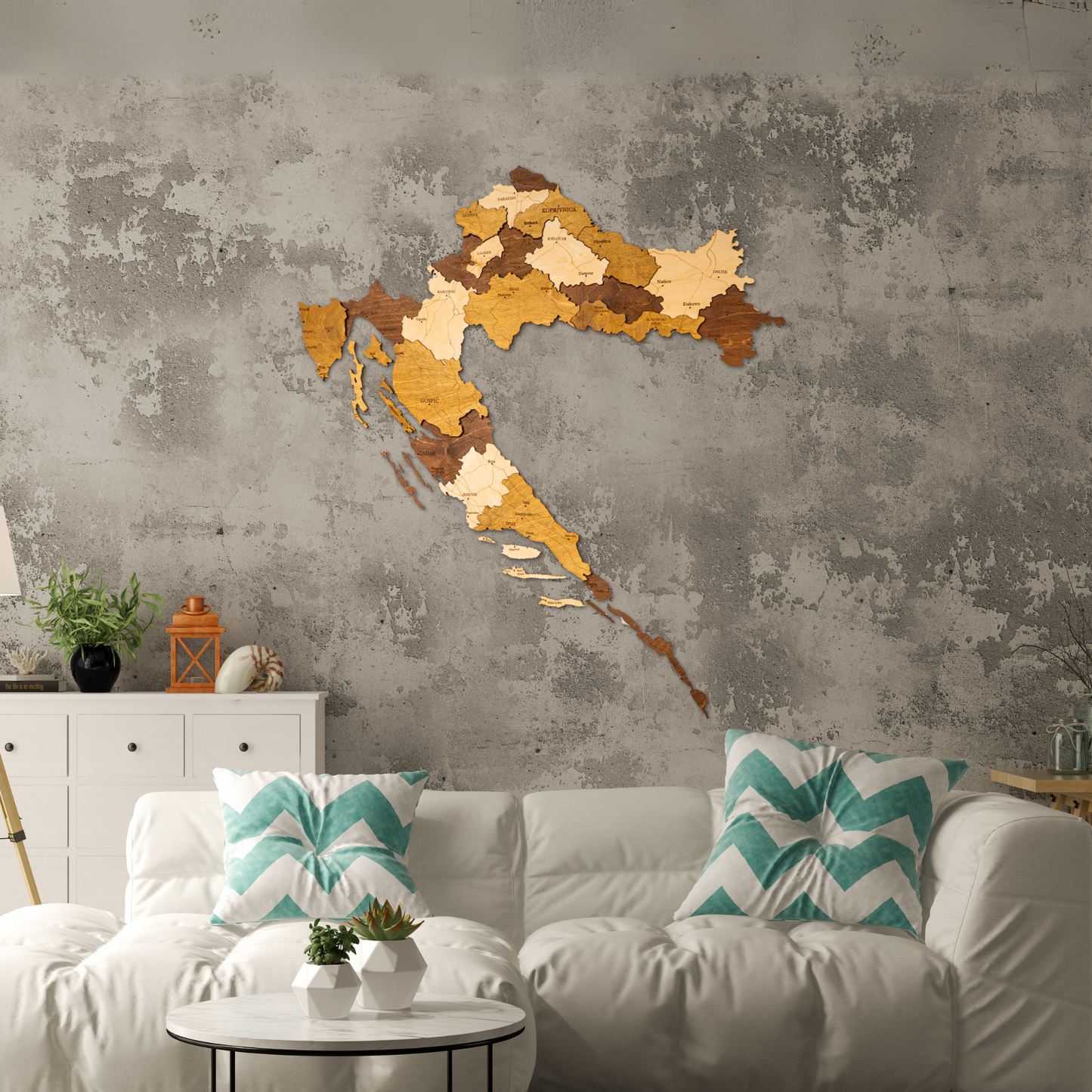 Croatia 3D Wooden Map