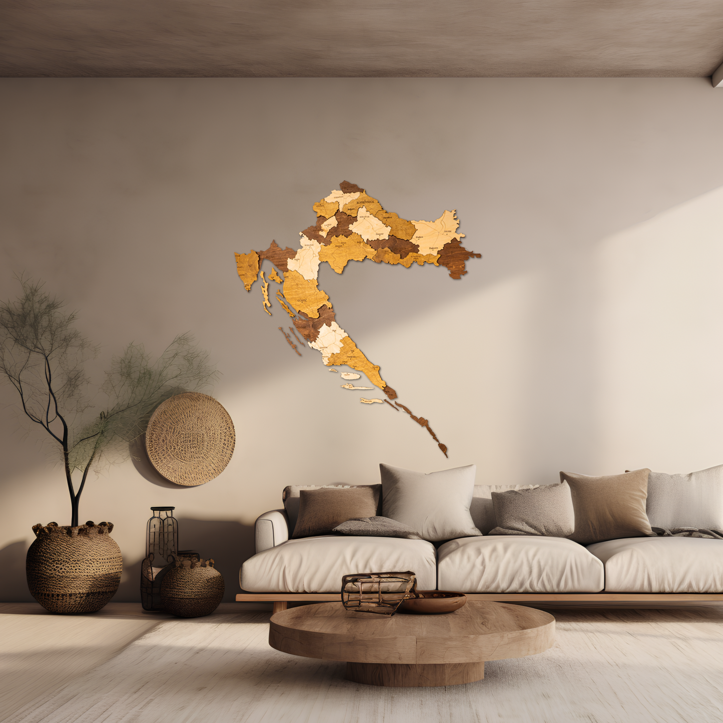 Croatia 3D Wooden Map