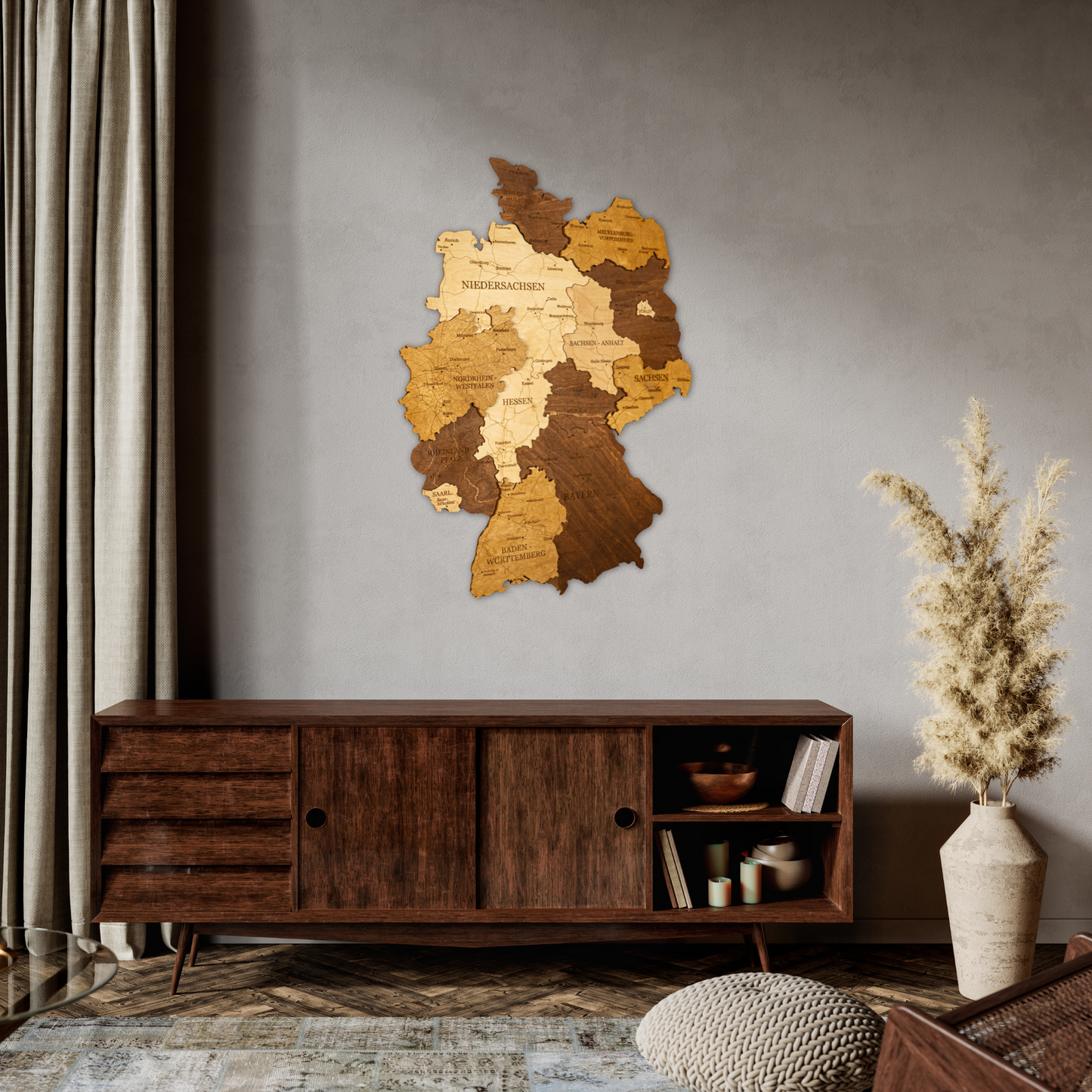Germany 3D Wooden Map