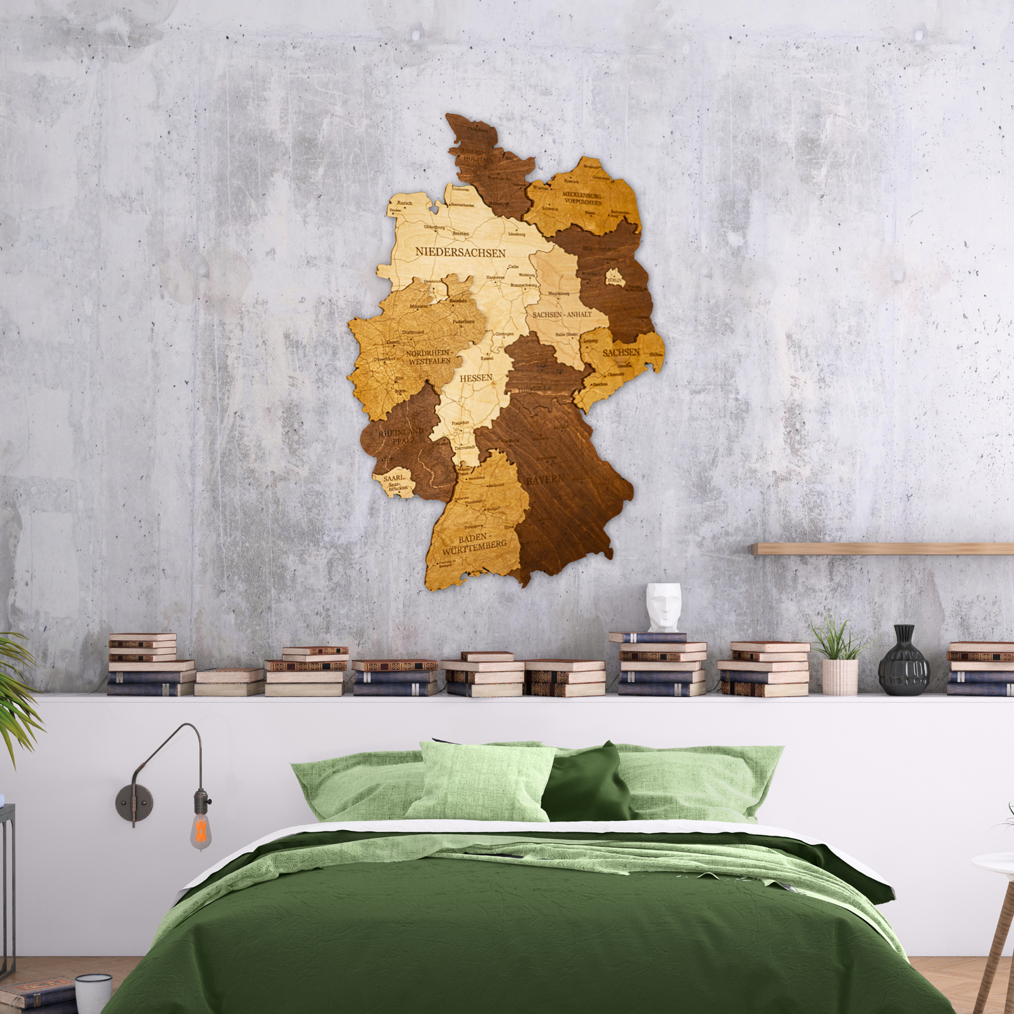 Germany 3D Wooden Map