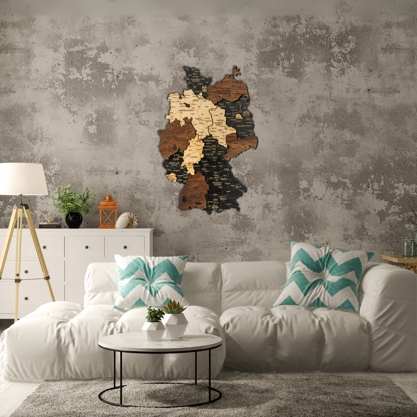 Germany 3D Wooden Map