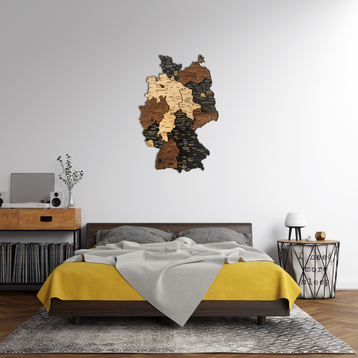 Germany 3D Wooden Map