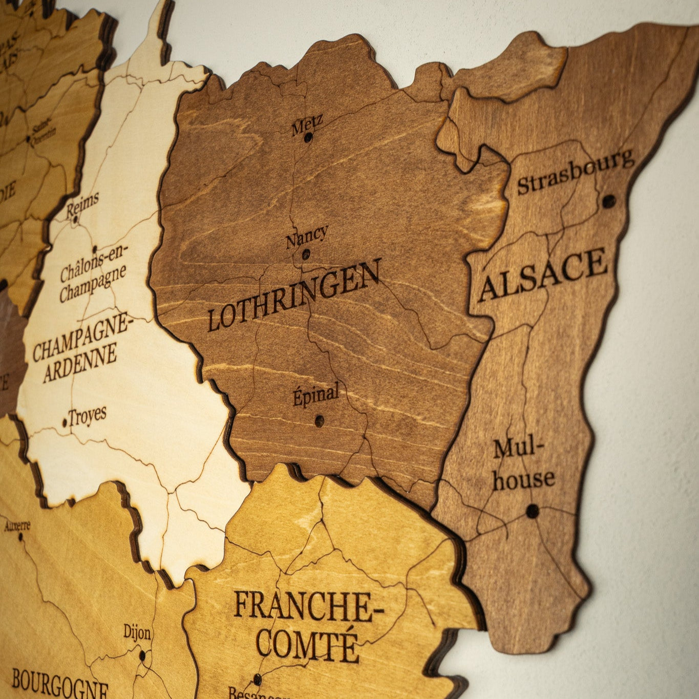 France 3D Wooden Map