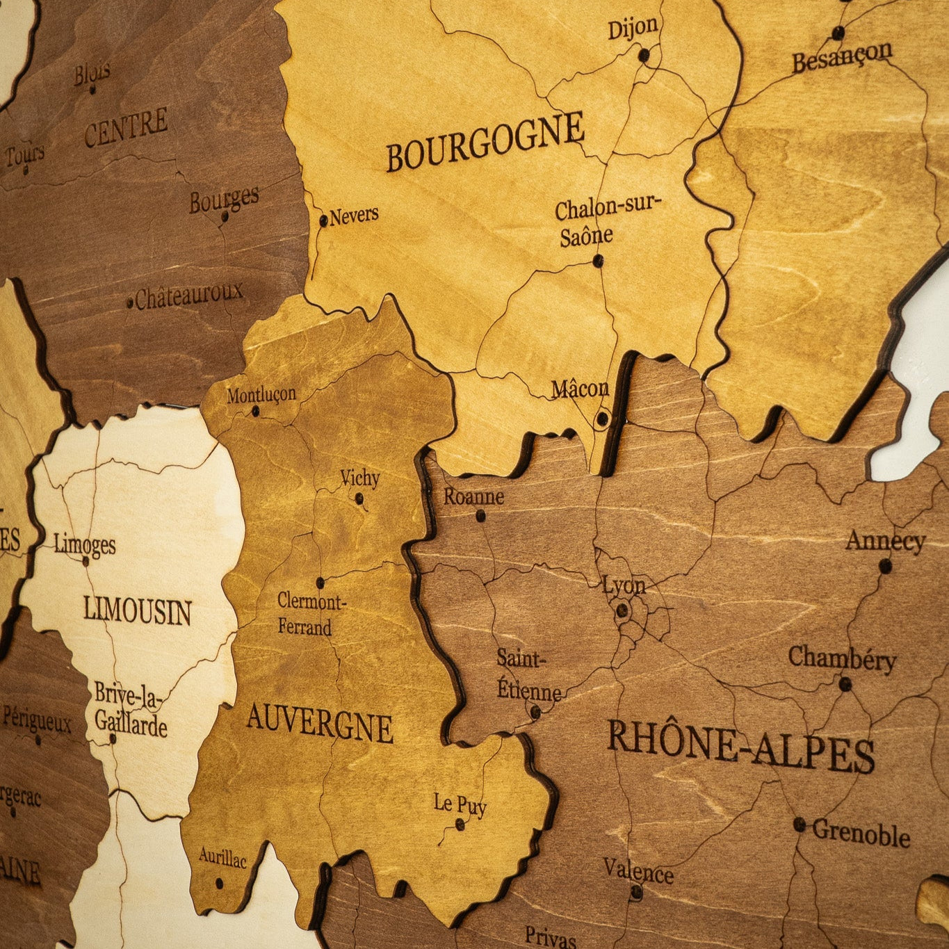 France 3D Wooden Map