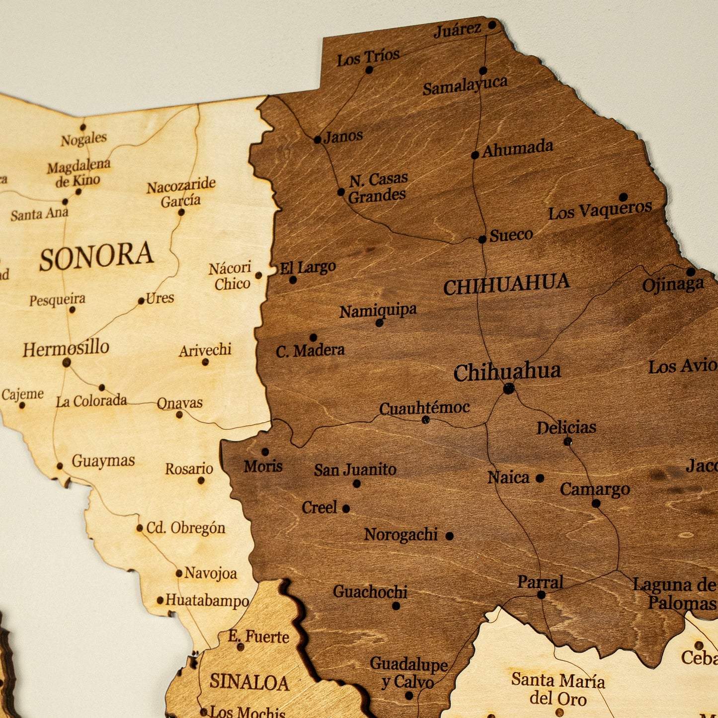 Mexico 3D Wooden Map