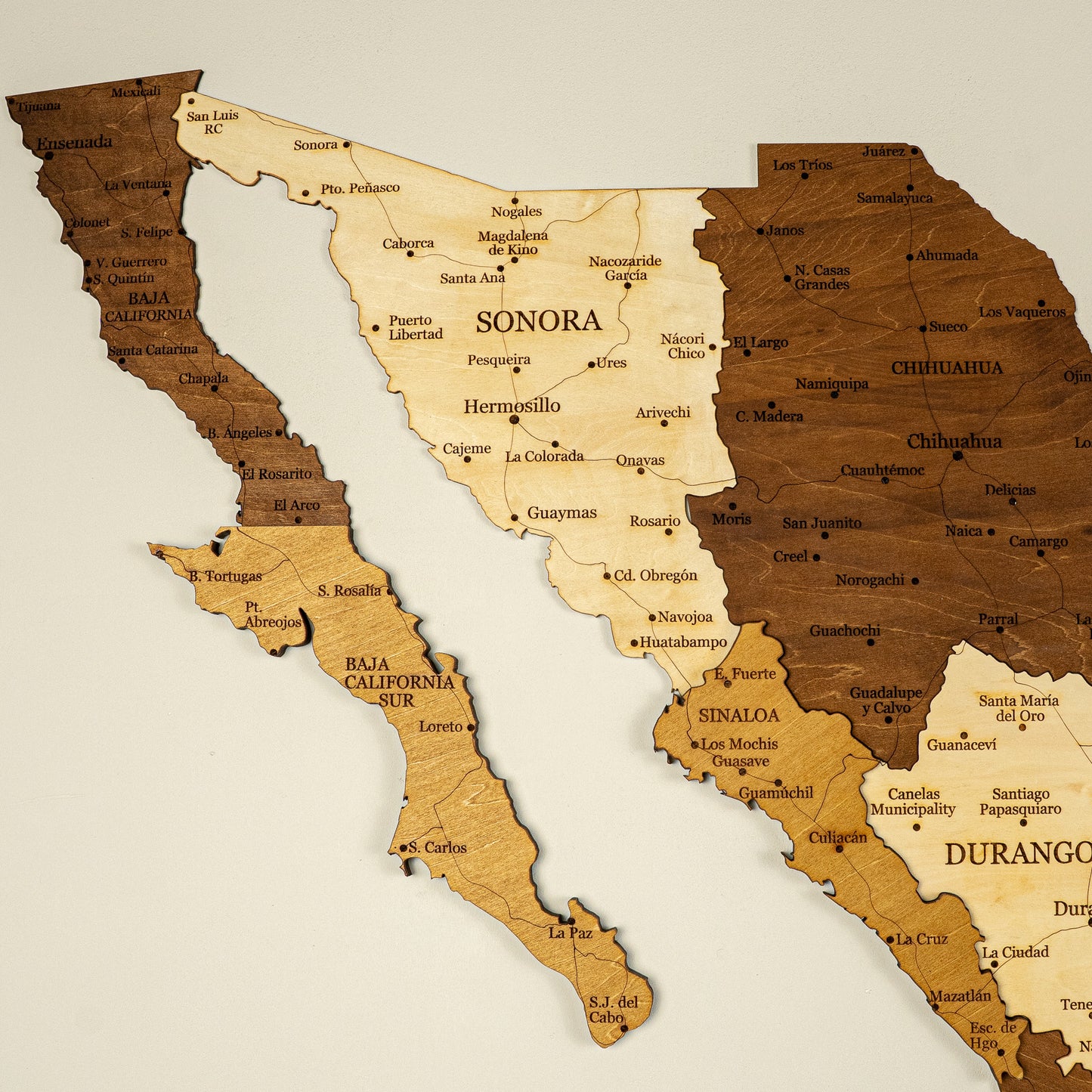 Mexico 3D Wooden Map
