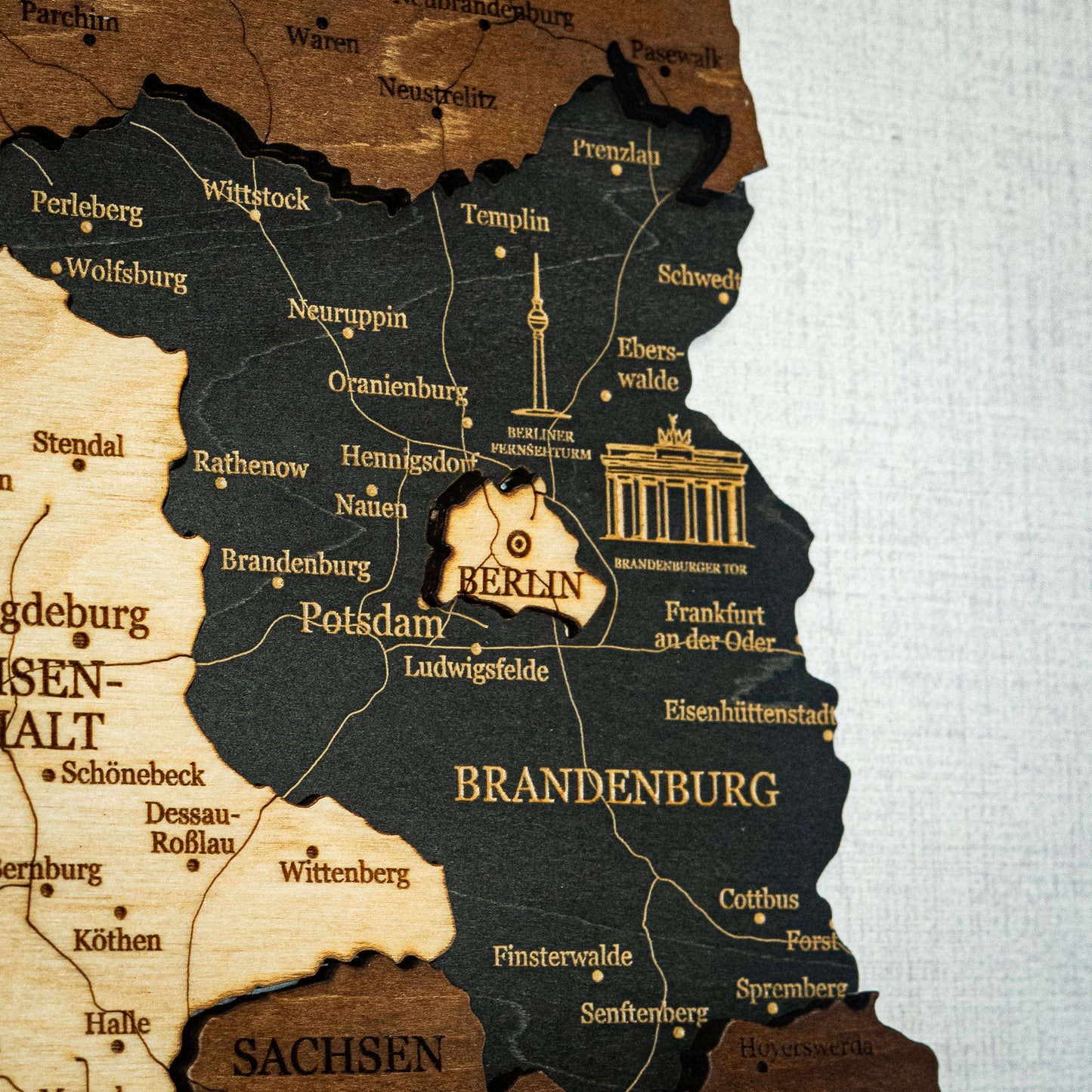 Germany 3D Wooden Map