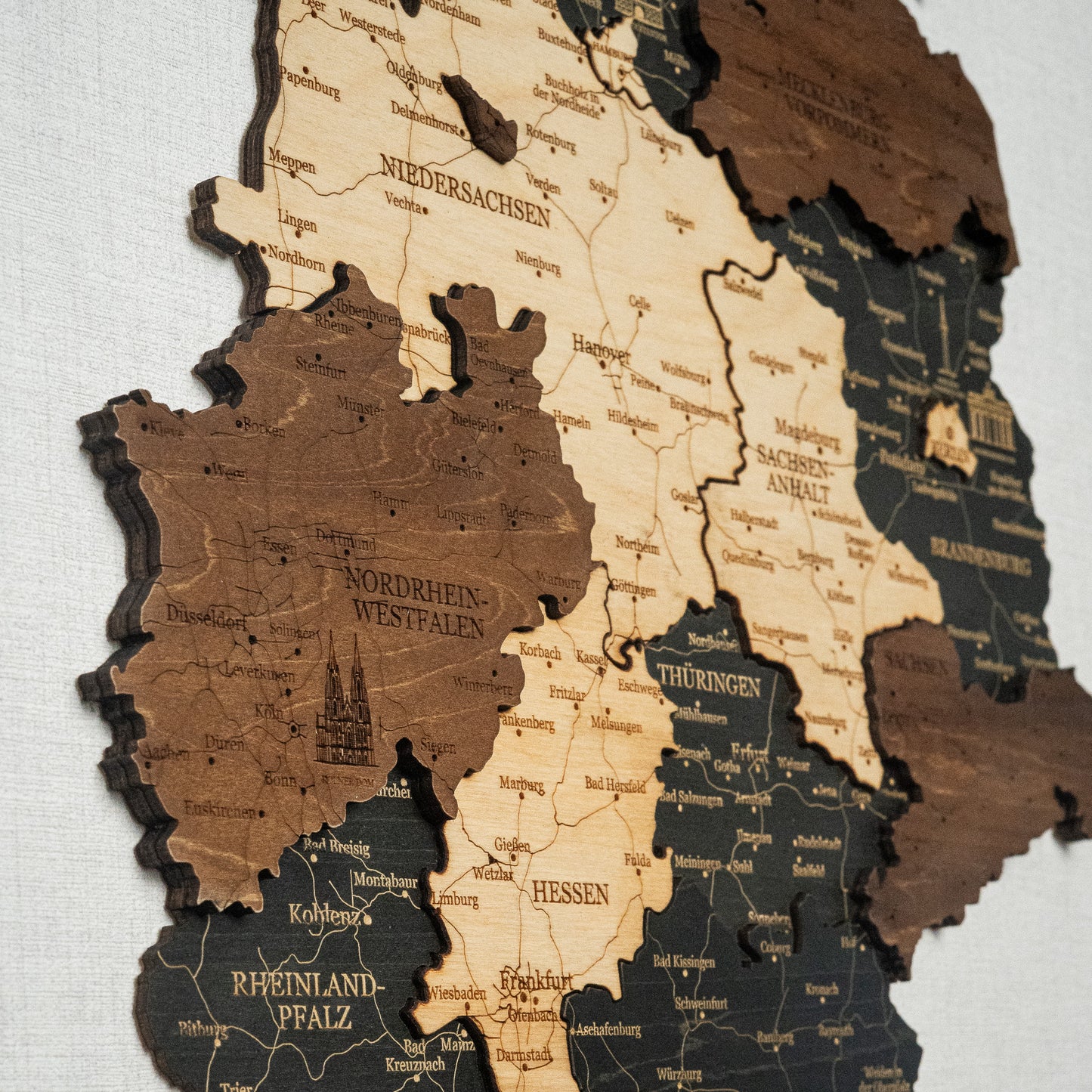 Germany 3D Wooden Map