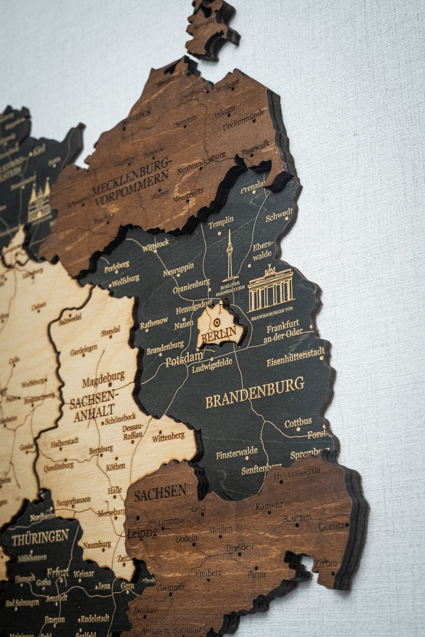 Germany 3D Wooden Map