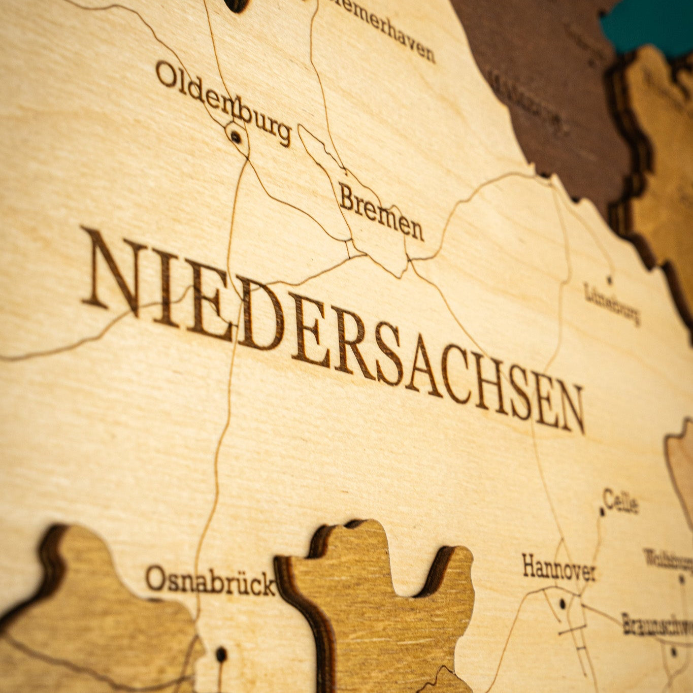 Germany 3D Wooden Map