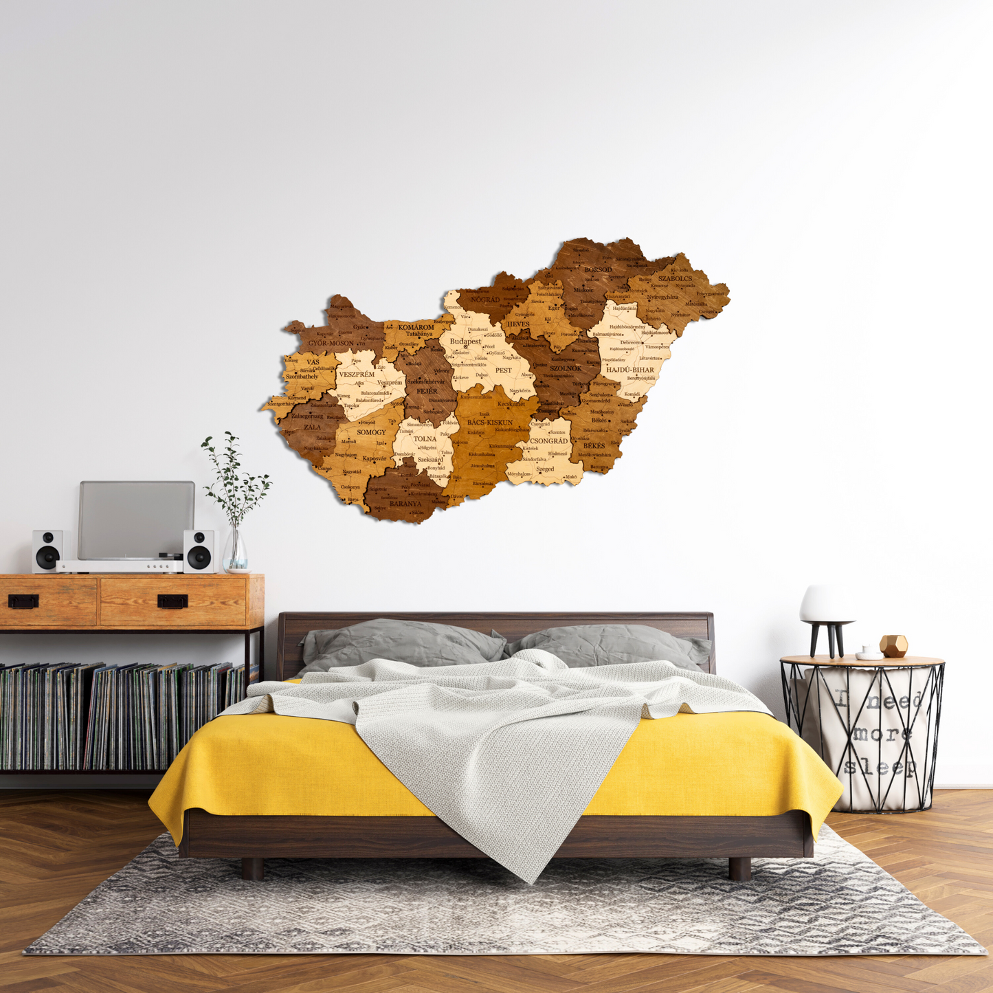Hungary 3D Wooden Map