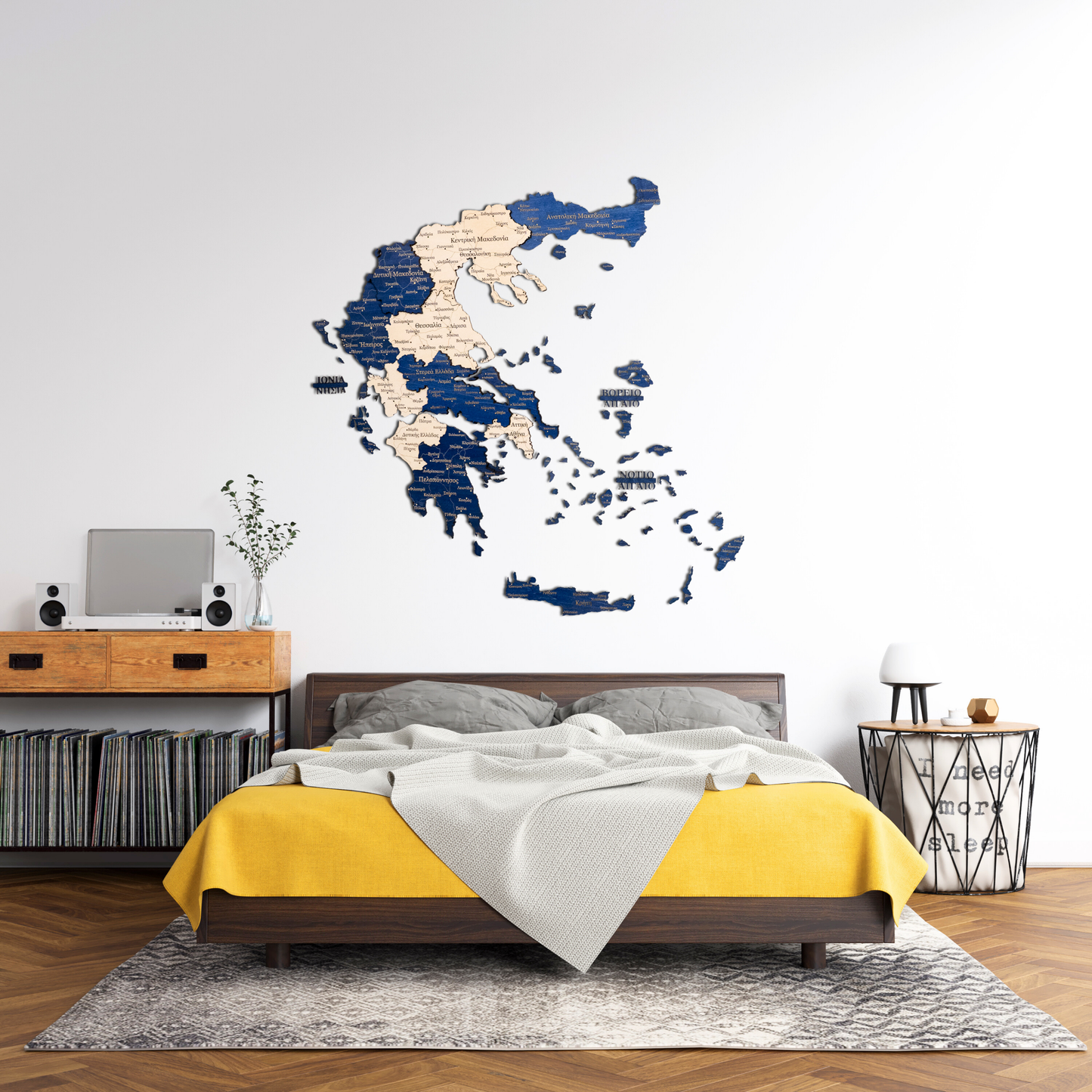🇬🇷 Greece 3D Wooden Map