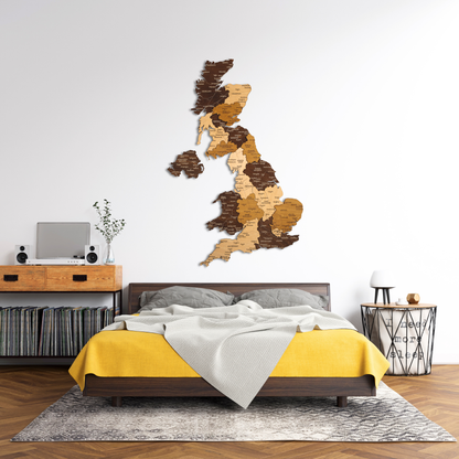 Τρισδιάστατος ξύλινος χάρτης Ηνωμένου Βασιλείου