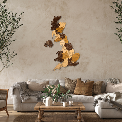 Τρισδιάστατος ξύλινος χάρτης Ηνωμένου Βασιλείου