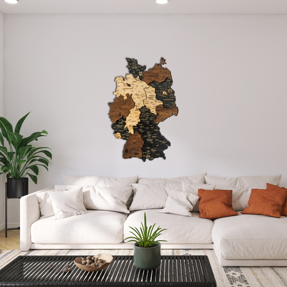 Germany 3D Wooden Map