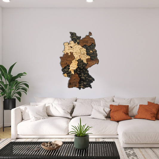 Germany 3D Wooden Map