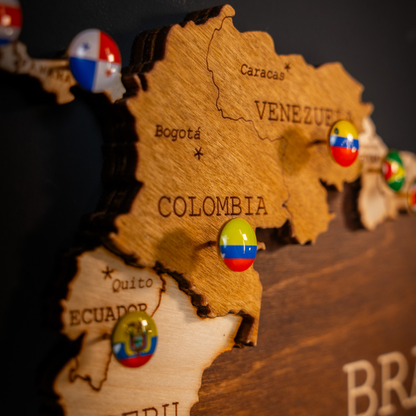 Multicolor 3D World Map (Black & Brown tones)