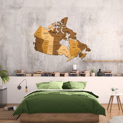 🇨🇦 Canada 3D Wooden Map