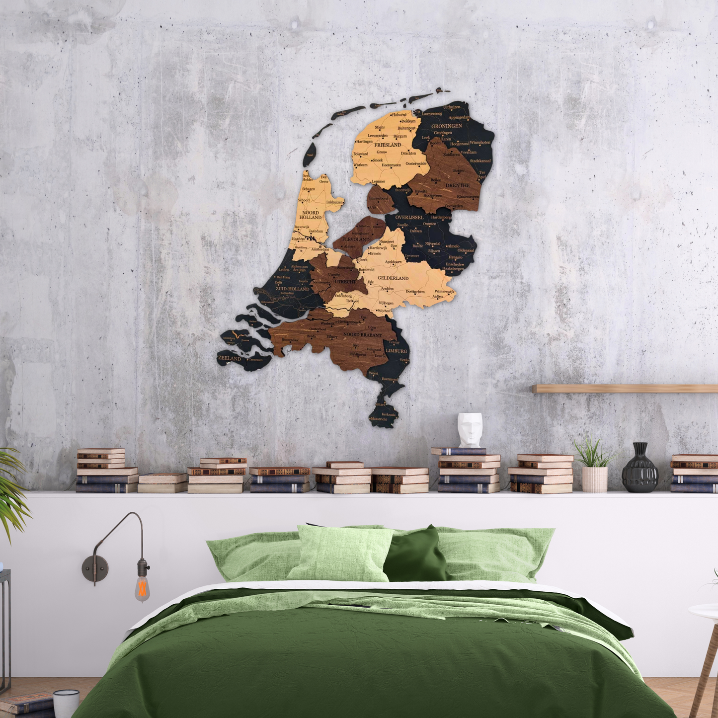 🇳🇱 Netherlands 3D Wooden Map