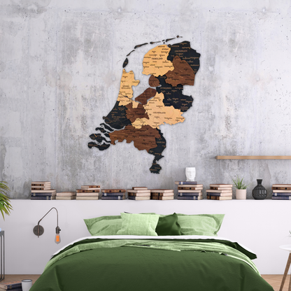 🇳🇱 Netherlands 3D Wooden Map