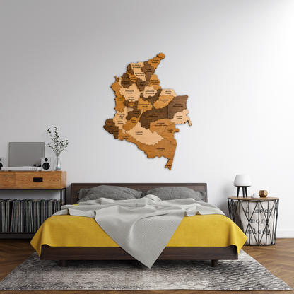 🇨🇴 Colombia 3D Wooden Map