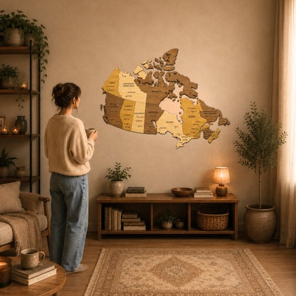 🇨🇦 Canada 3D Wooden Map