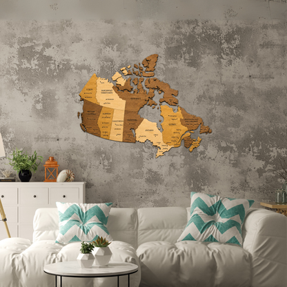 🇨🇦 Canada 3D Wooden Map
