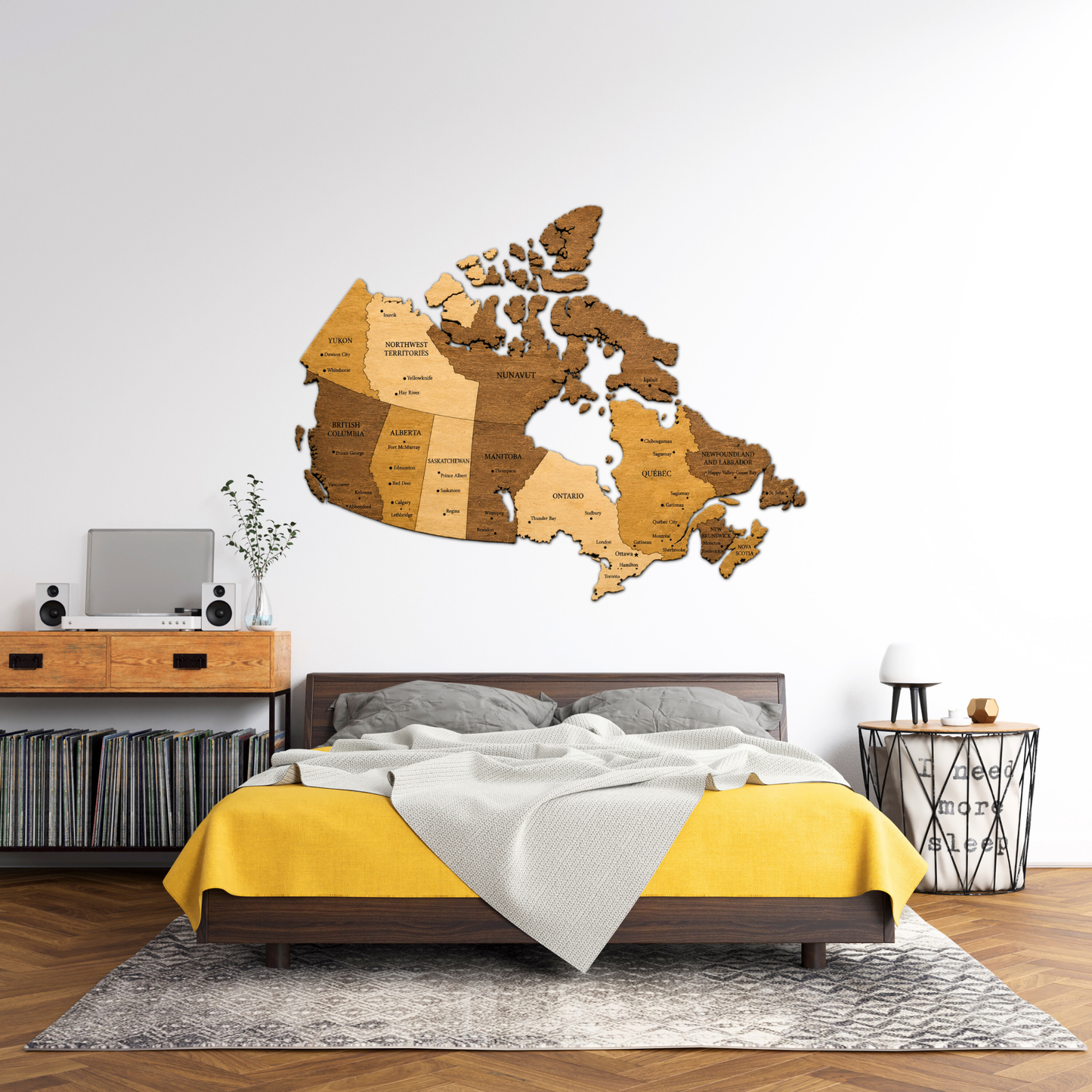 🇨🇦 Canada 3D Wooden Map