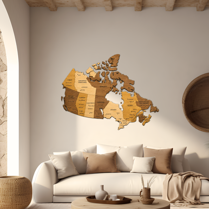 🇨🇦 Canada 3D Wooden Map