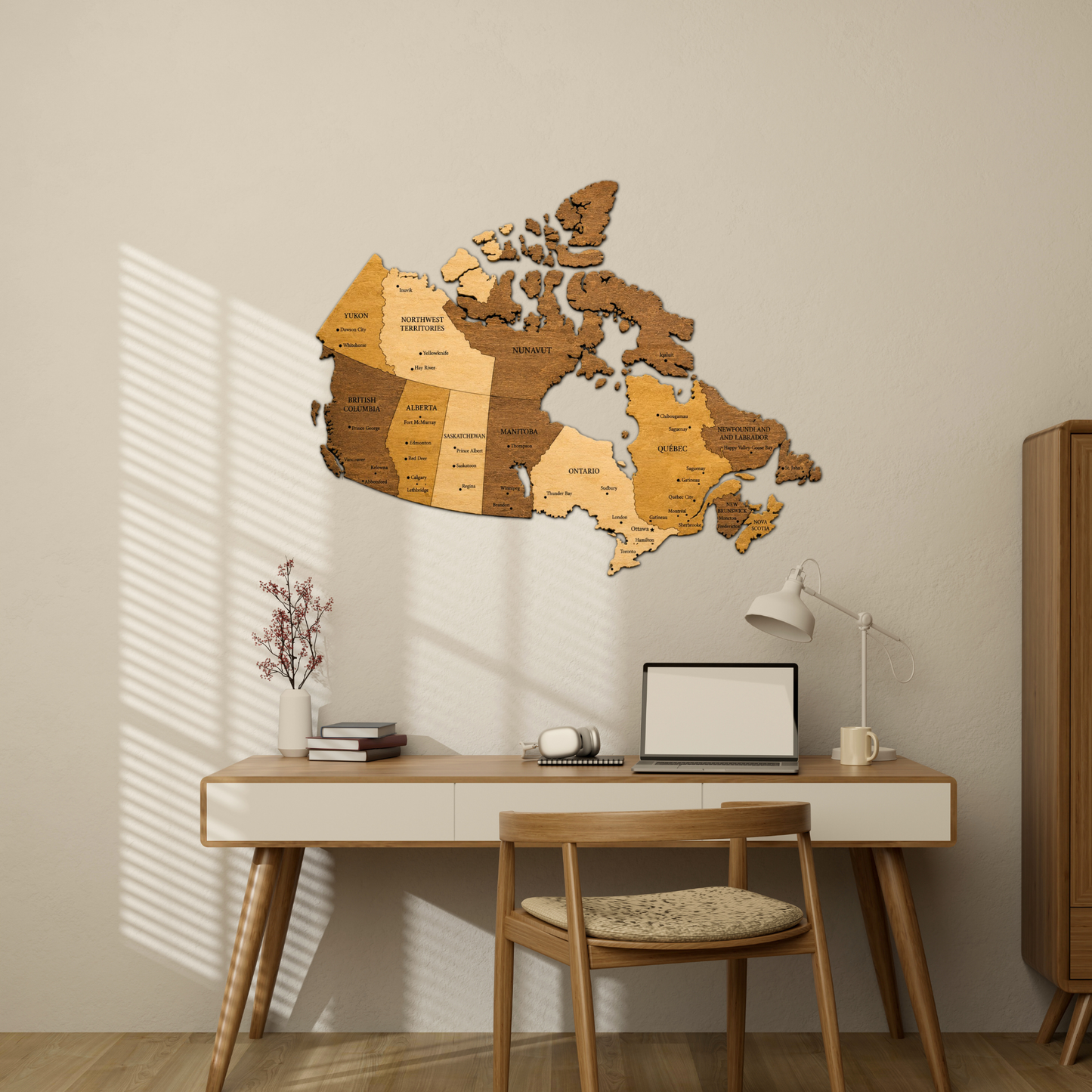 🇨🇦 Canada 3D Wooden Map