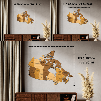 🇨🇦 Canada 3D Wooden Map