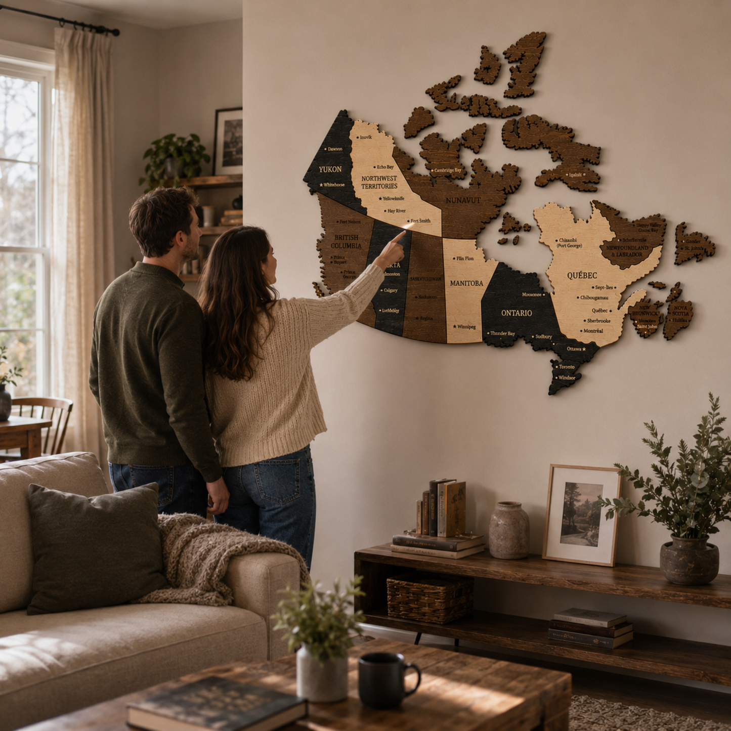 🇨🇦 Canada 3D Wooden Map