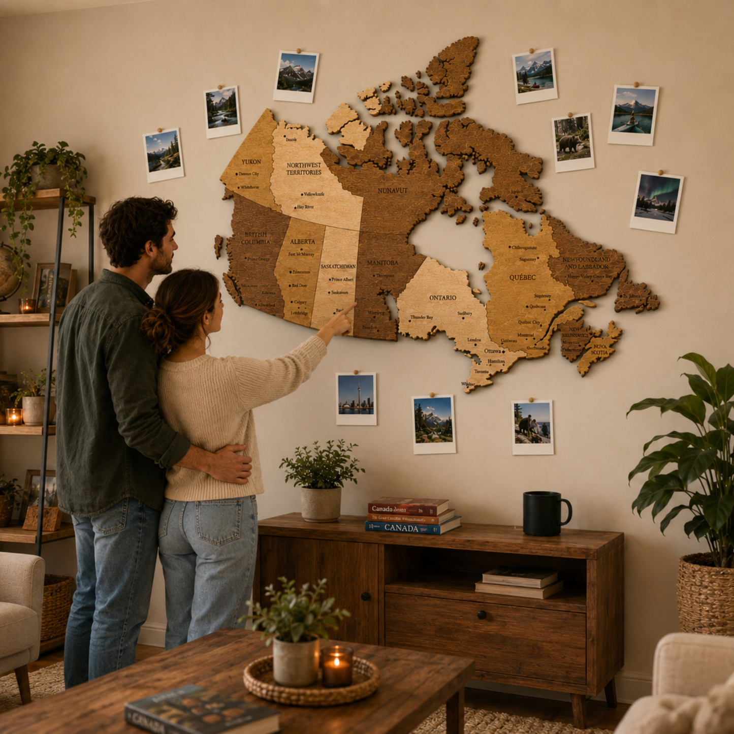 🇨🇦 Canada 3D Wooden Map