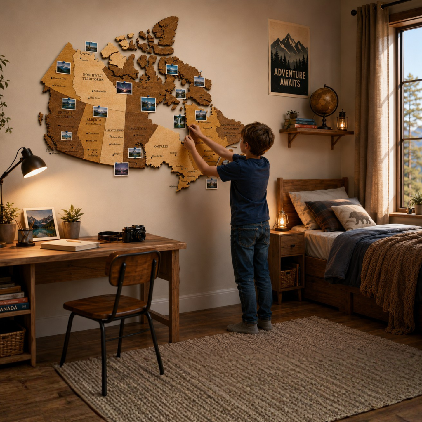 🇨🇦 Canada 3D Wooden Map