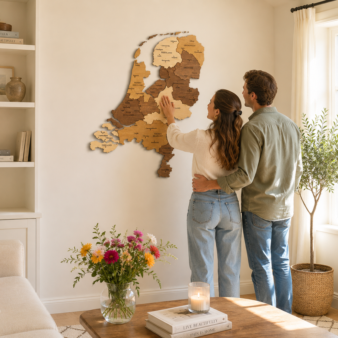 3D wooden map of Netherlands