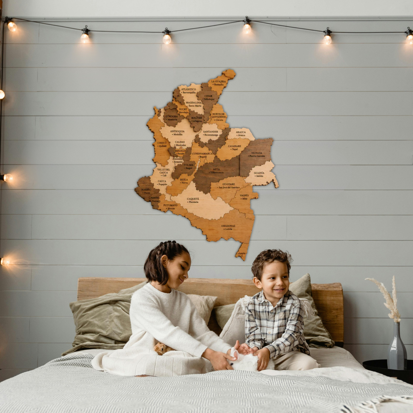 🇨🇴 Colombia 3D Wooden Map