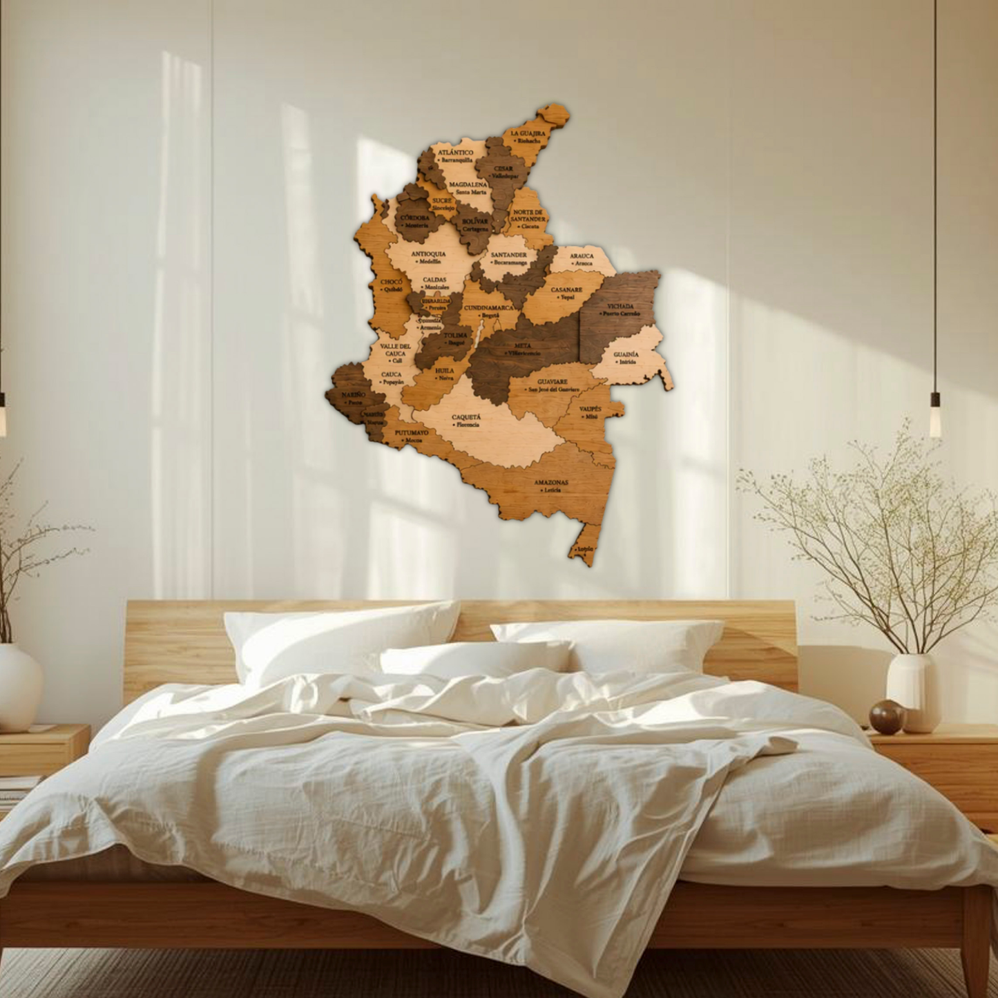 🇨🇴 Colombia 3D Wooden Map