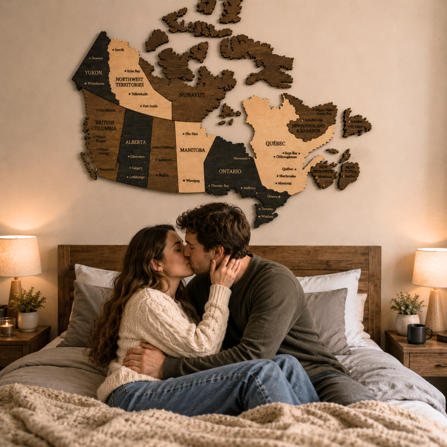 🇨🇦 Canada 3D Wooden Map