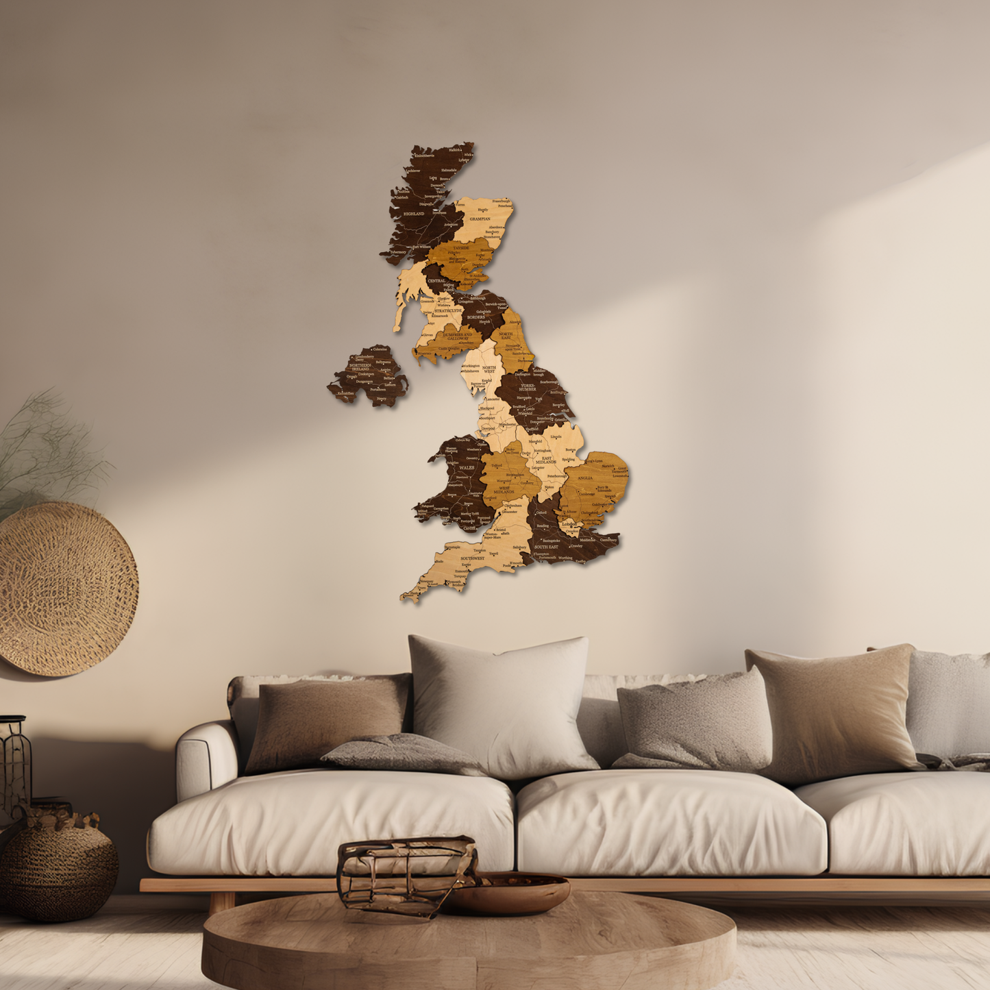 Τρισδιάστατος ξύλινος χάρτης Ηνωμένου Βασιλείου