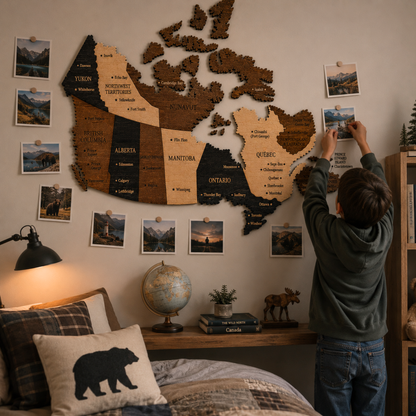 🇨🇦 Canada 3D Wooden Map