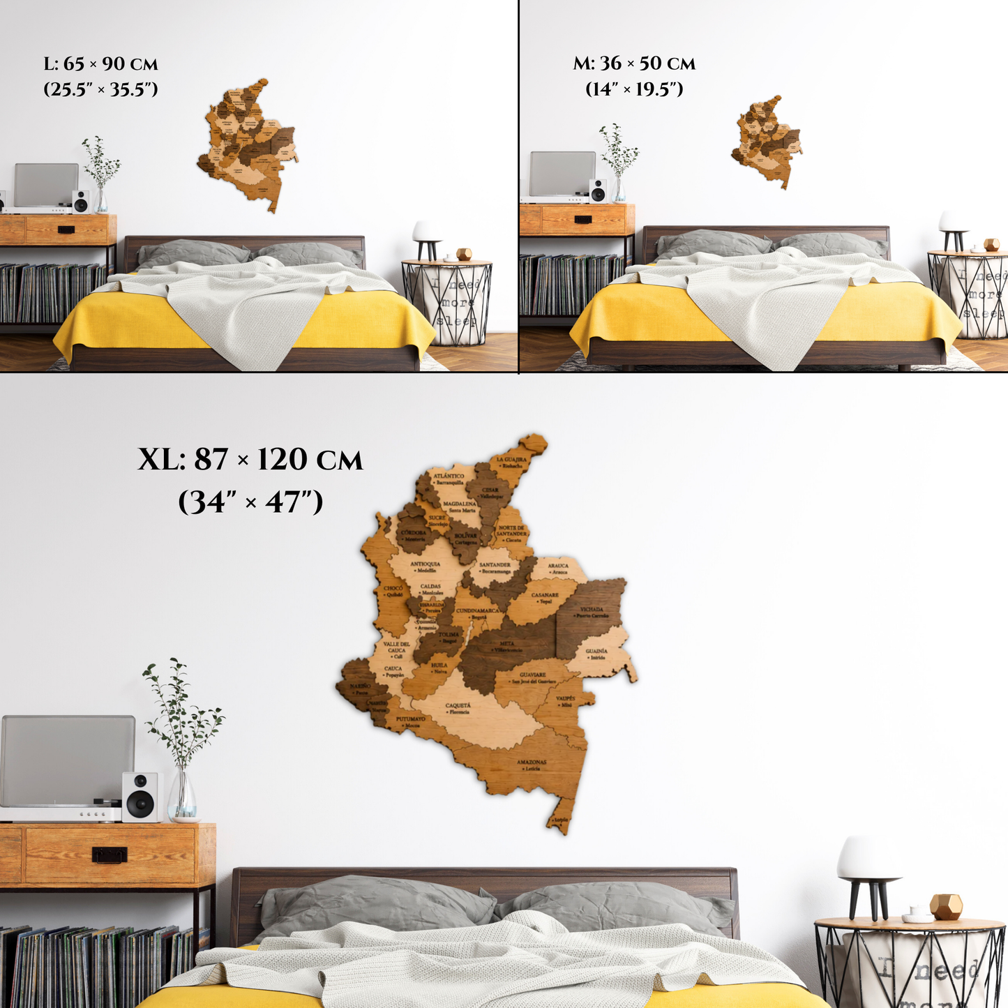 🇨🇴 Colombia 3D Wooden Map