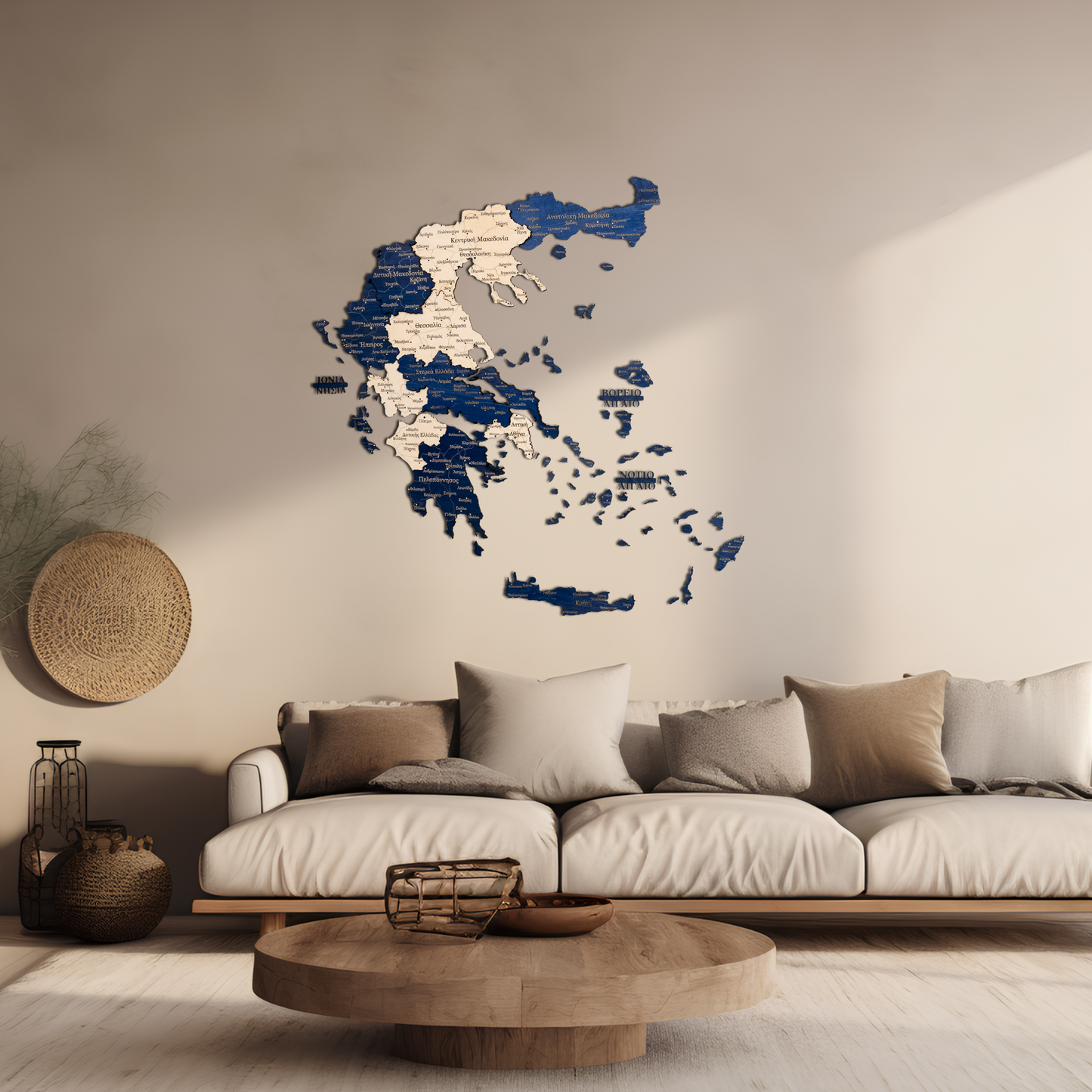🇬🇷 Greece 3D Wooden Map