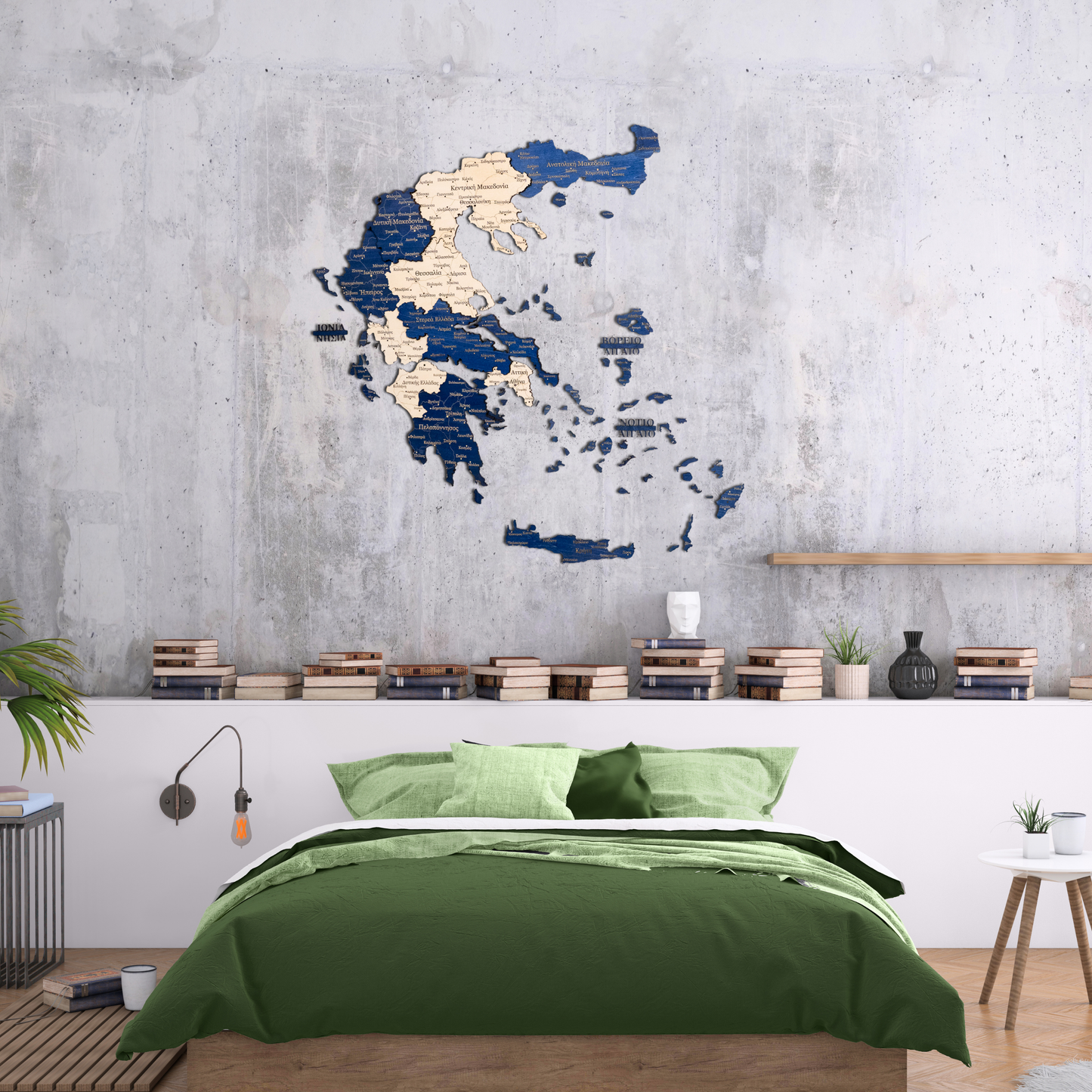 🇬🇷 Greece 3D Wooden Map
