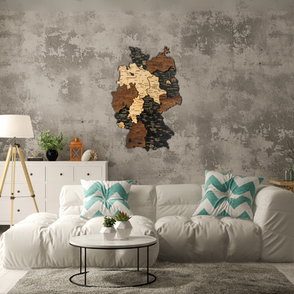 Germany 3D Wooden Map