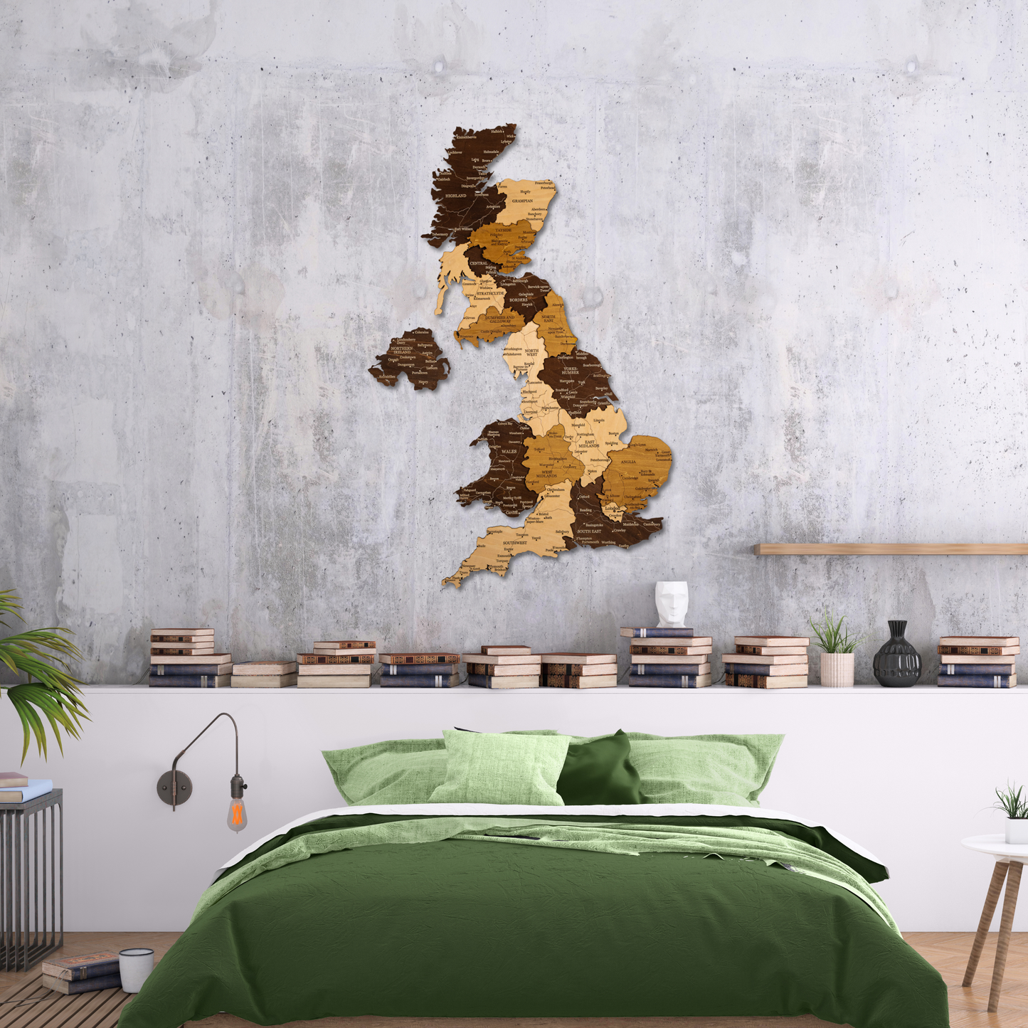 Τρισδιάστατος ξύλινος χάρτης Ηνωμένου Βασιλείου