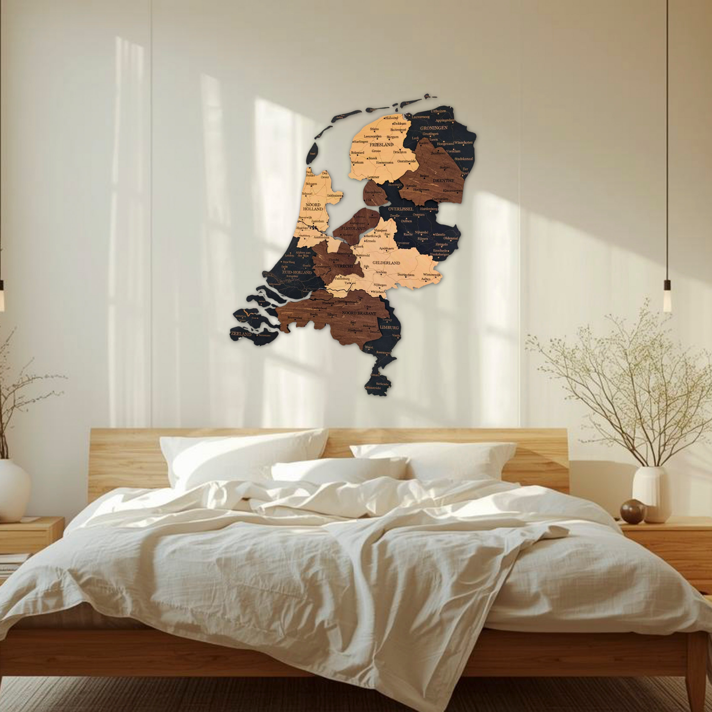 🇳🇱 Netherlands 3D Wooden Map